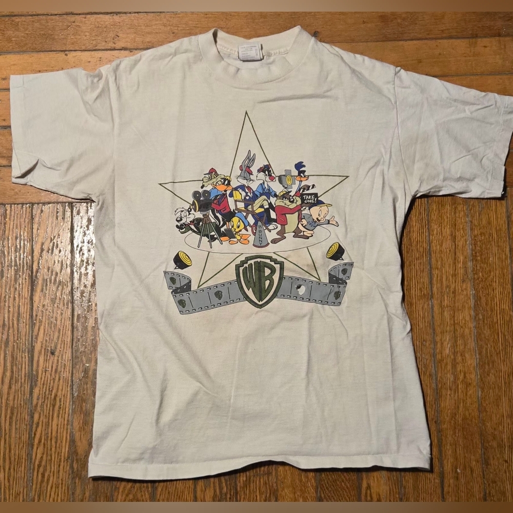 VTG 90s Warner Bros. Movie Set Graphic T-Shirt L